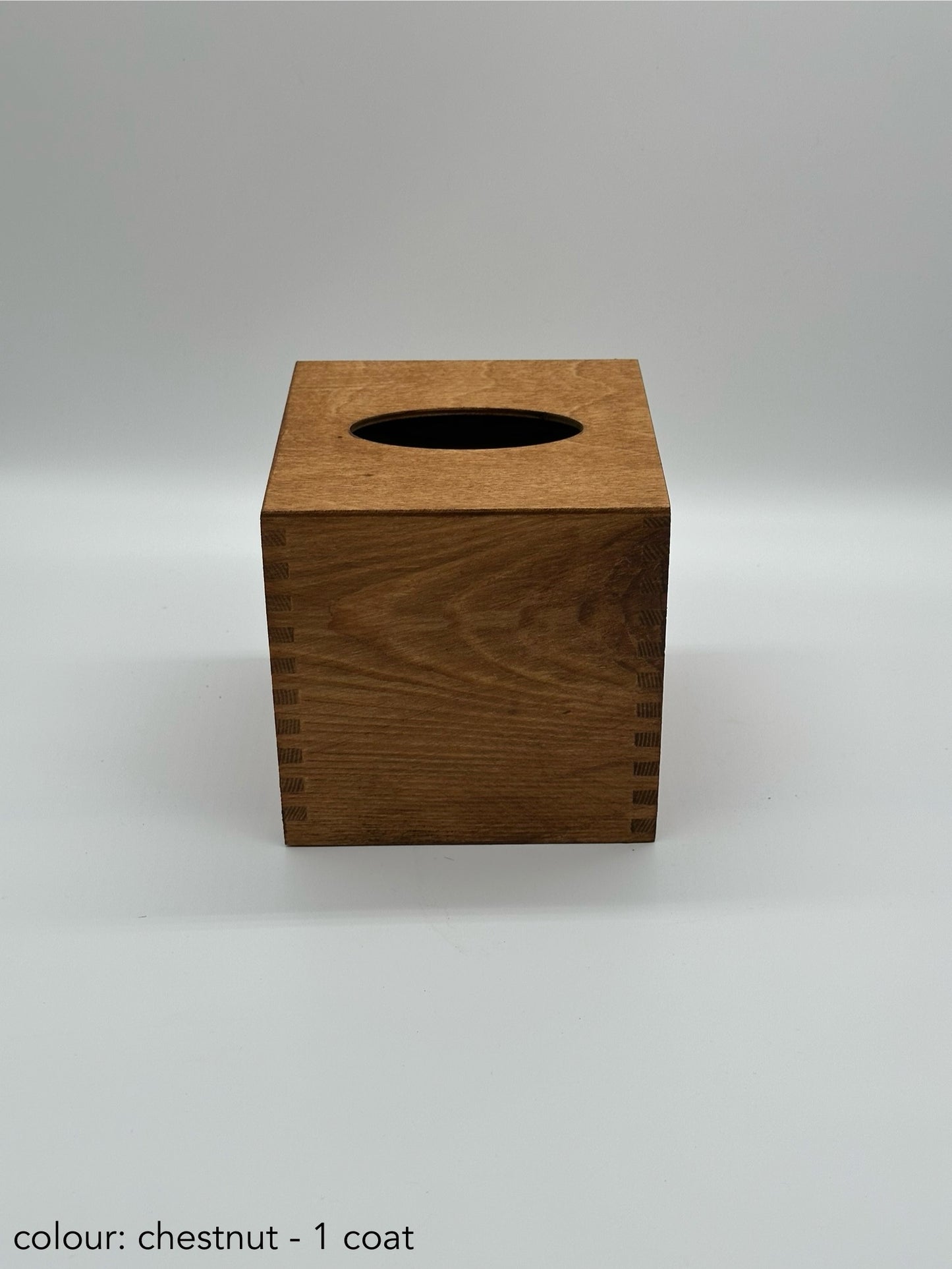 Painted Wooden Square Tissue Box – Chestnut