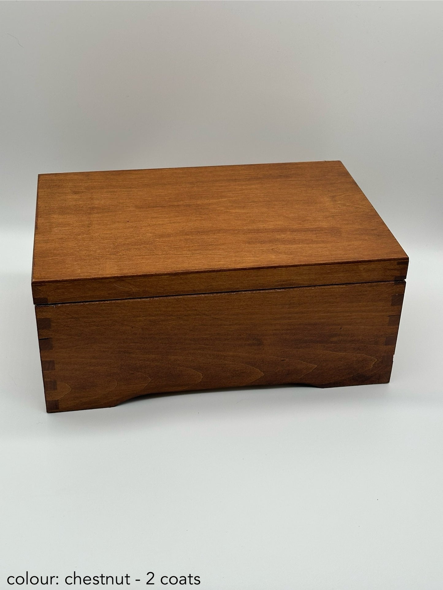Painted Wooden Jewellery Box – Chestnut – Plain Compartments