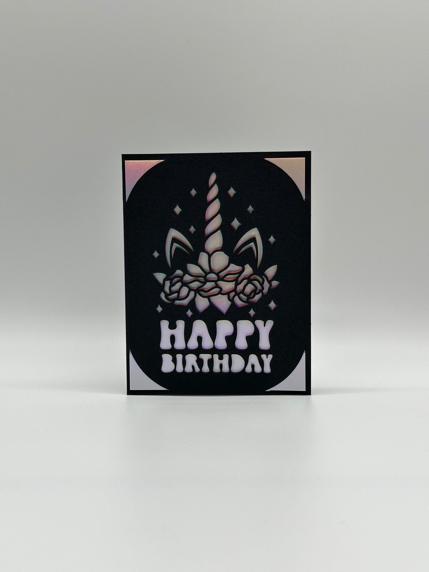 Happy Birthday Card – Personalised – Flower & Candle Motif