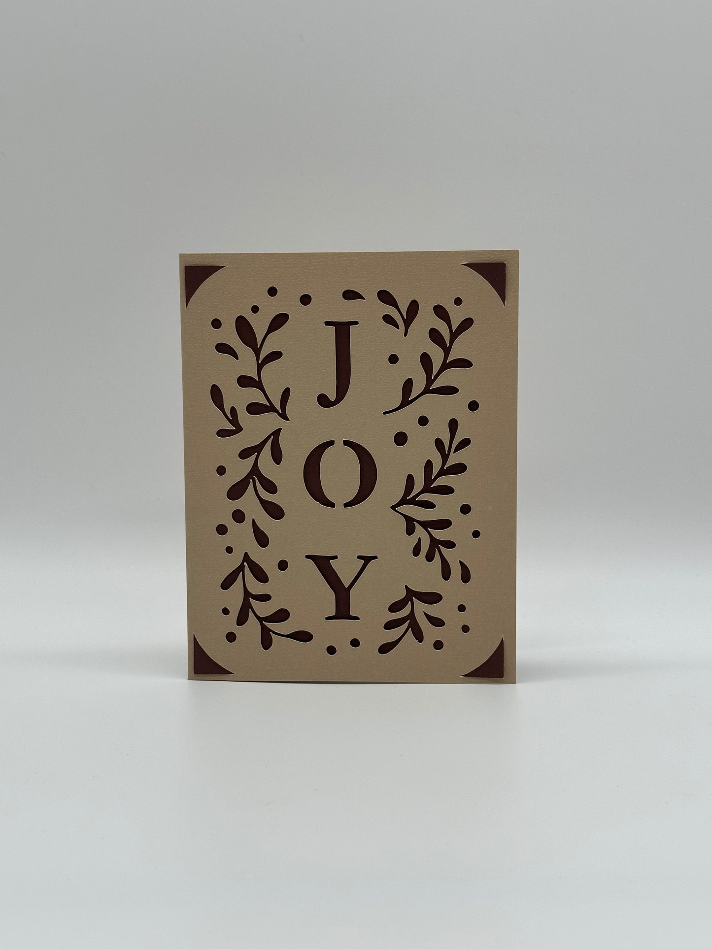 Personalised Christmas Card – Joy Design – 4 Insert Colours
