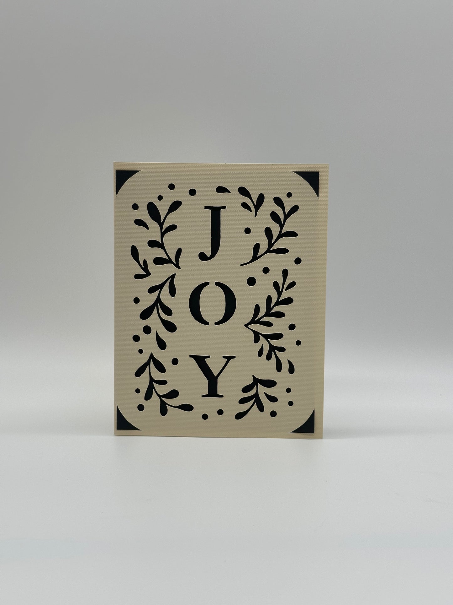 Personalised Christmas Card – Joy Design – 4 Insert Colours