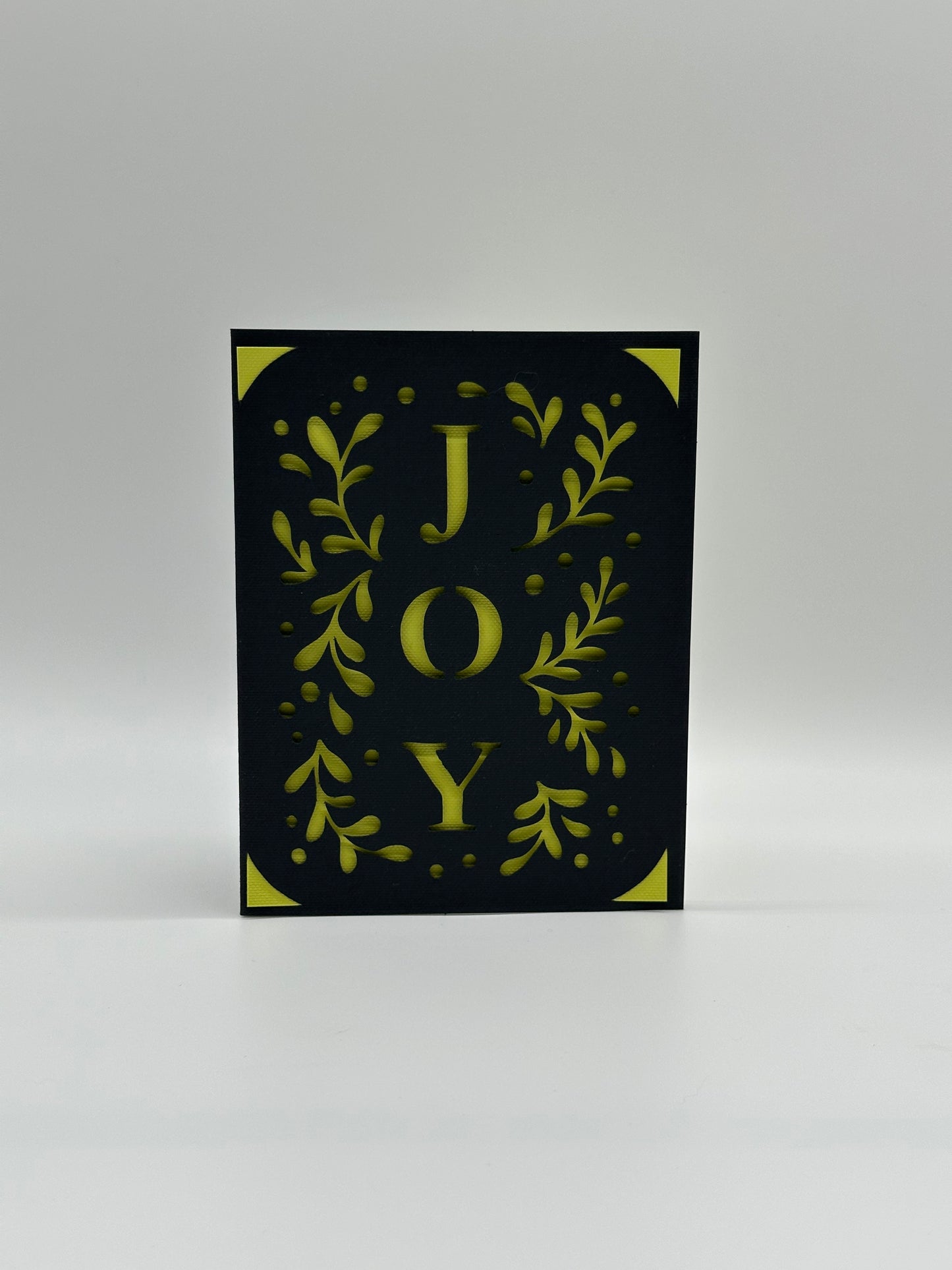 Personalised Christmas Card – Joy Design – 4 Insert Colours