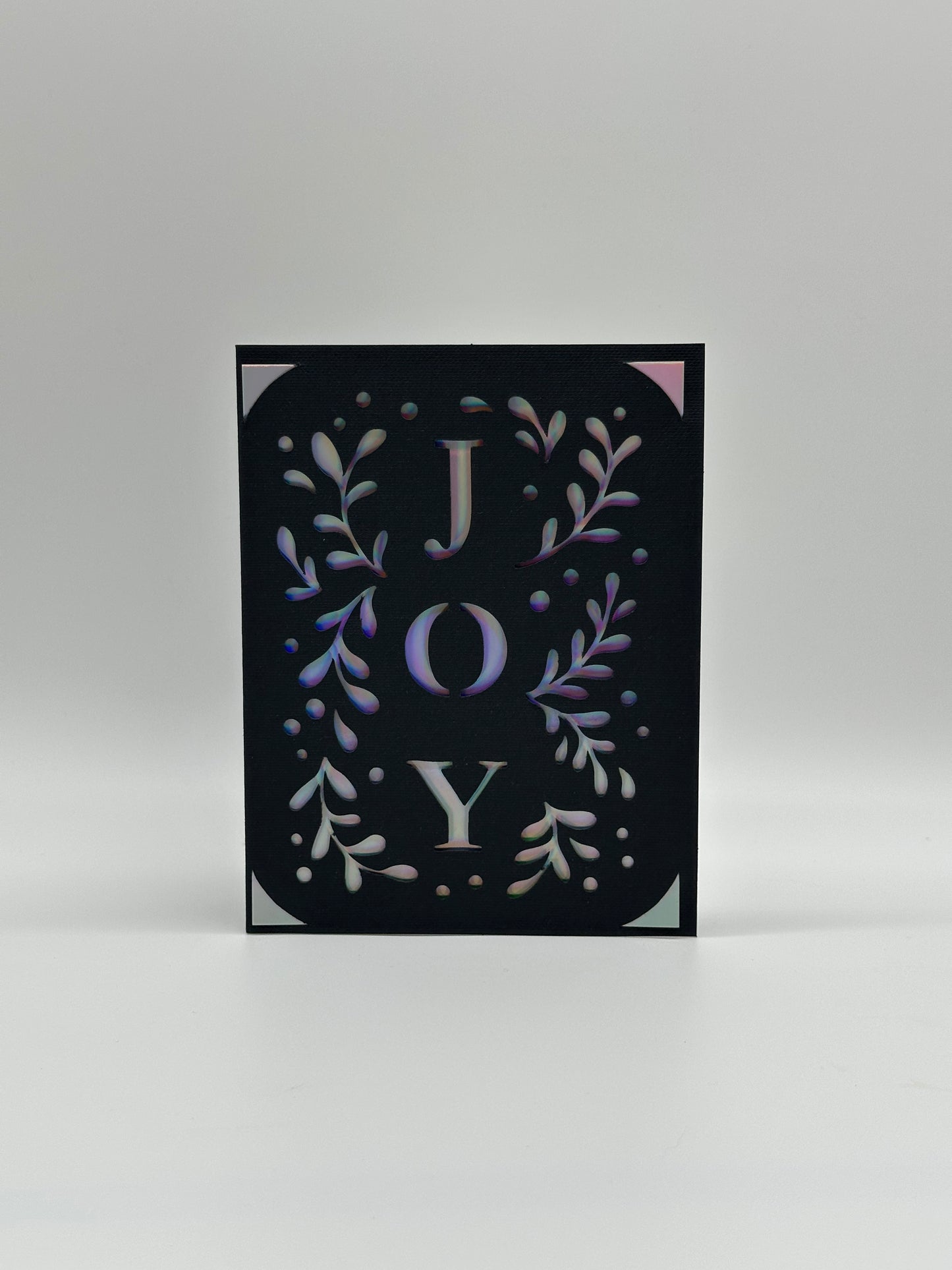 Personalised Christmas Card – Joy Design – 4 Insert Colours