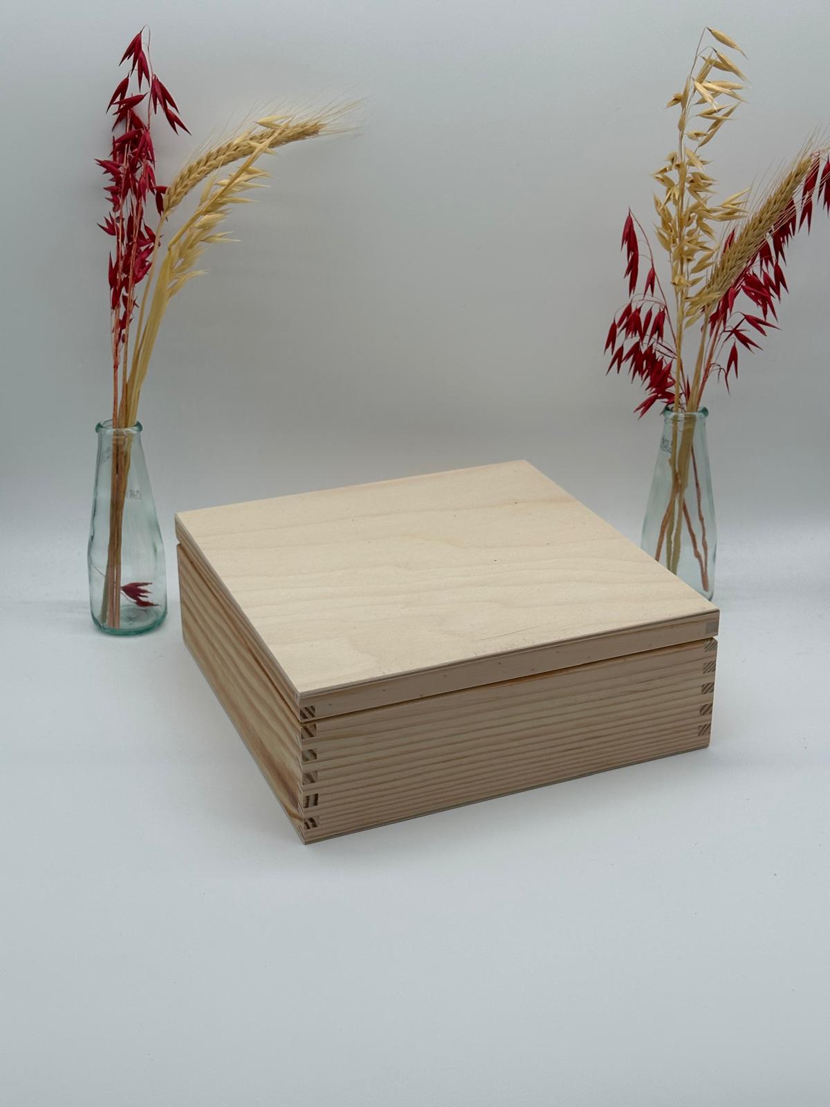 Plain Wooden Tea Box – 9 Compartments – Unpainted