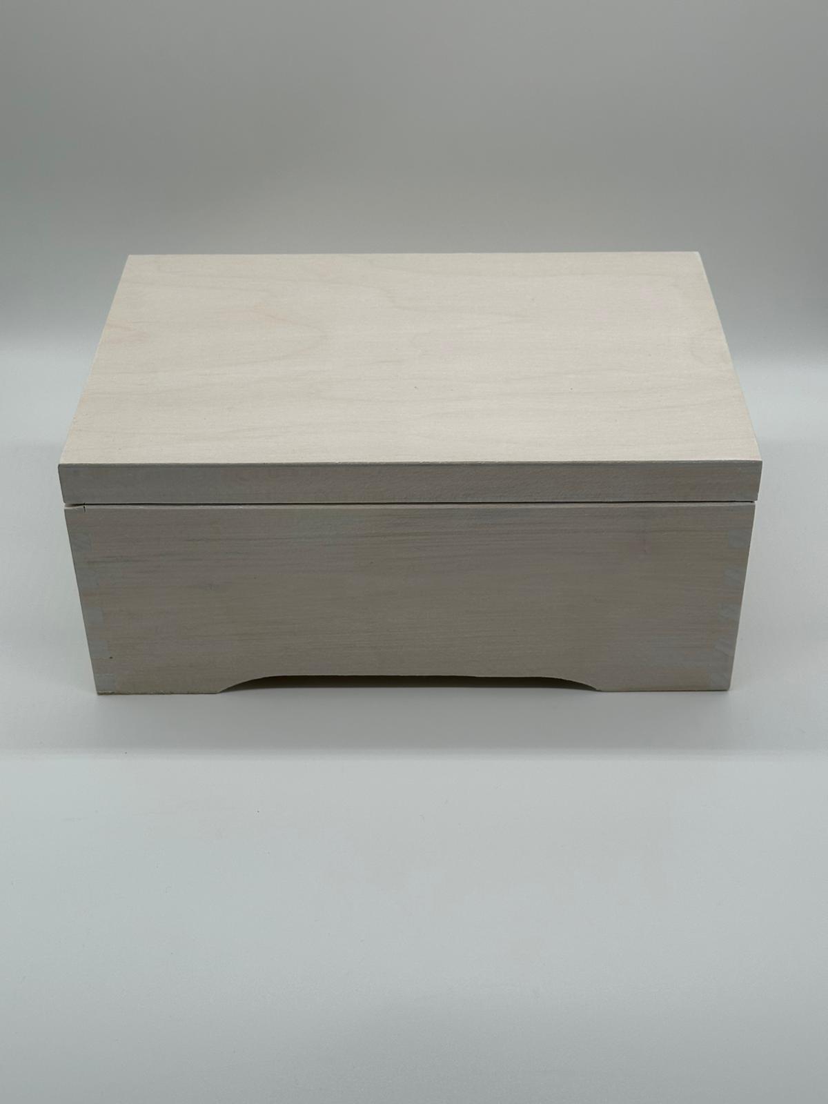 Painted Wooden Jewellery Box – White – Felt Lined Inserts