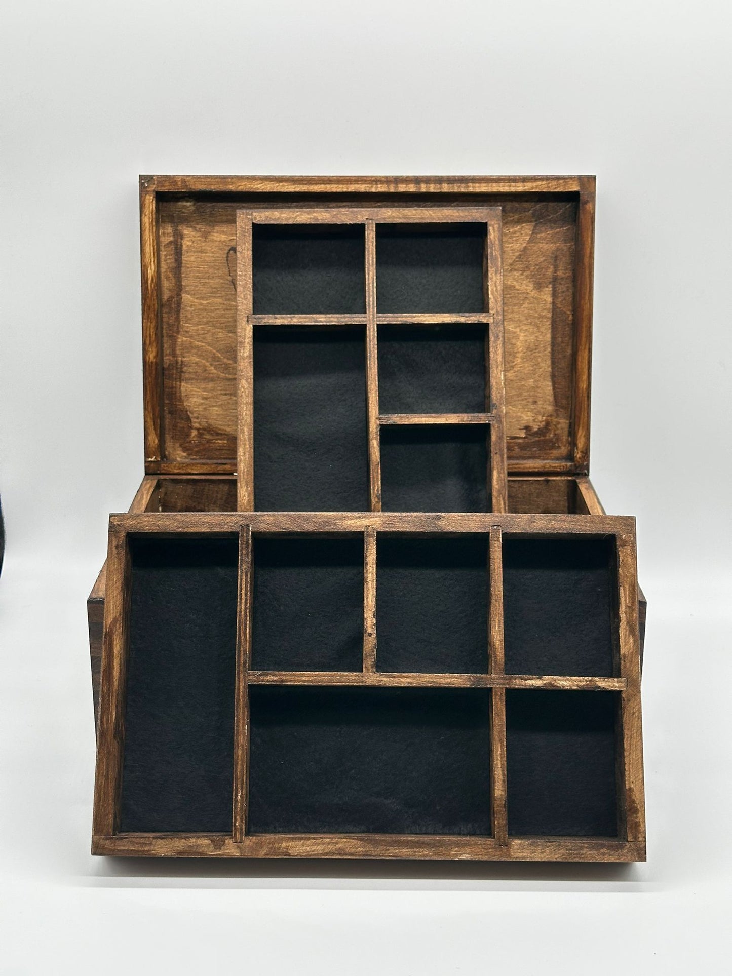 Painted Wooden Jewellery Box – Rosewood – Felt Lined Inserts