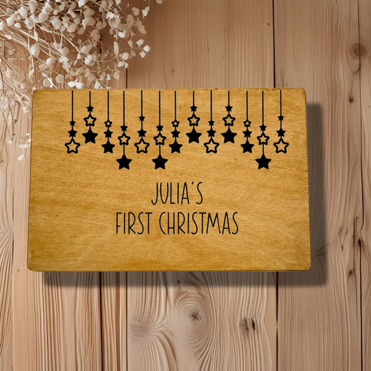Personalised Wooden Christmas Gift Box – Large Rectangular