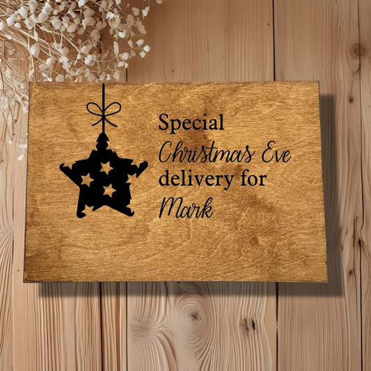 Personalised Wooden Christmas Box – Star Edition – Large Rectangular