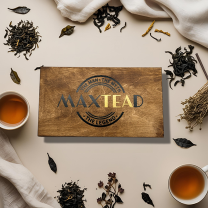 Personalised tea box – Maxtead Design – 6 compartments