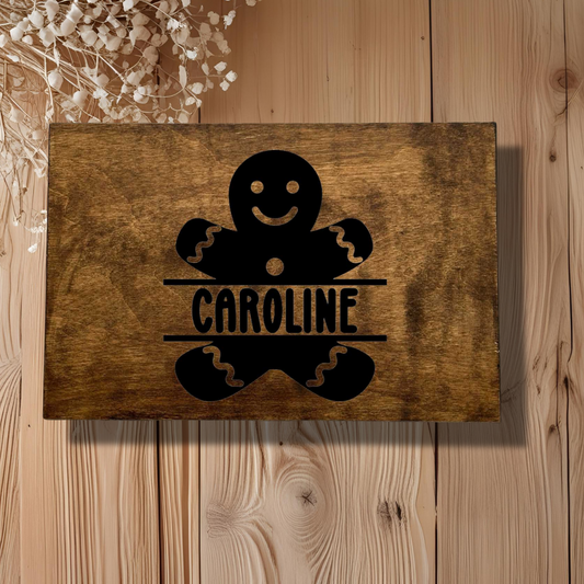 Personalised Wooden Christmas Cookie Gift Box – Large Rectangular