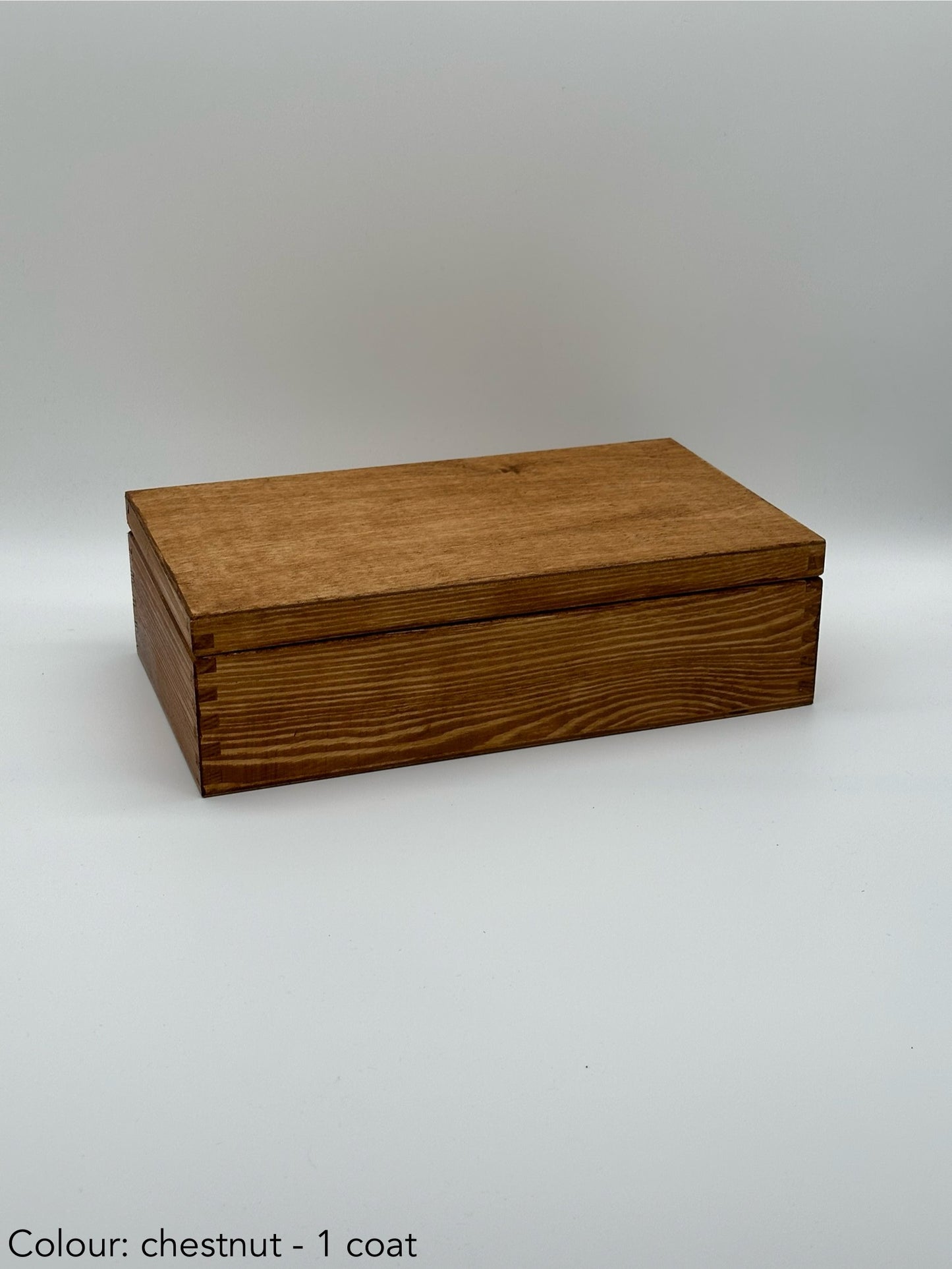 Painted Tea Box 8 Compartments Chestnut