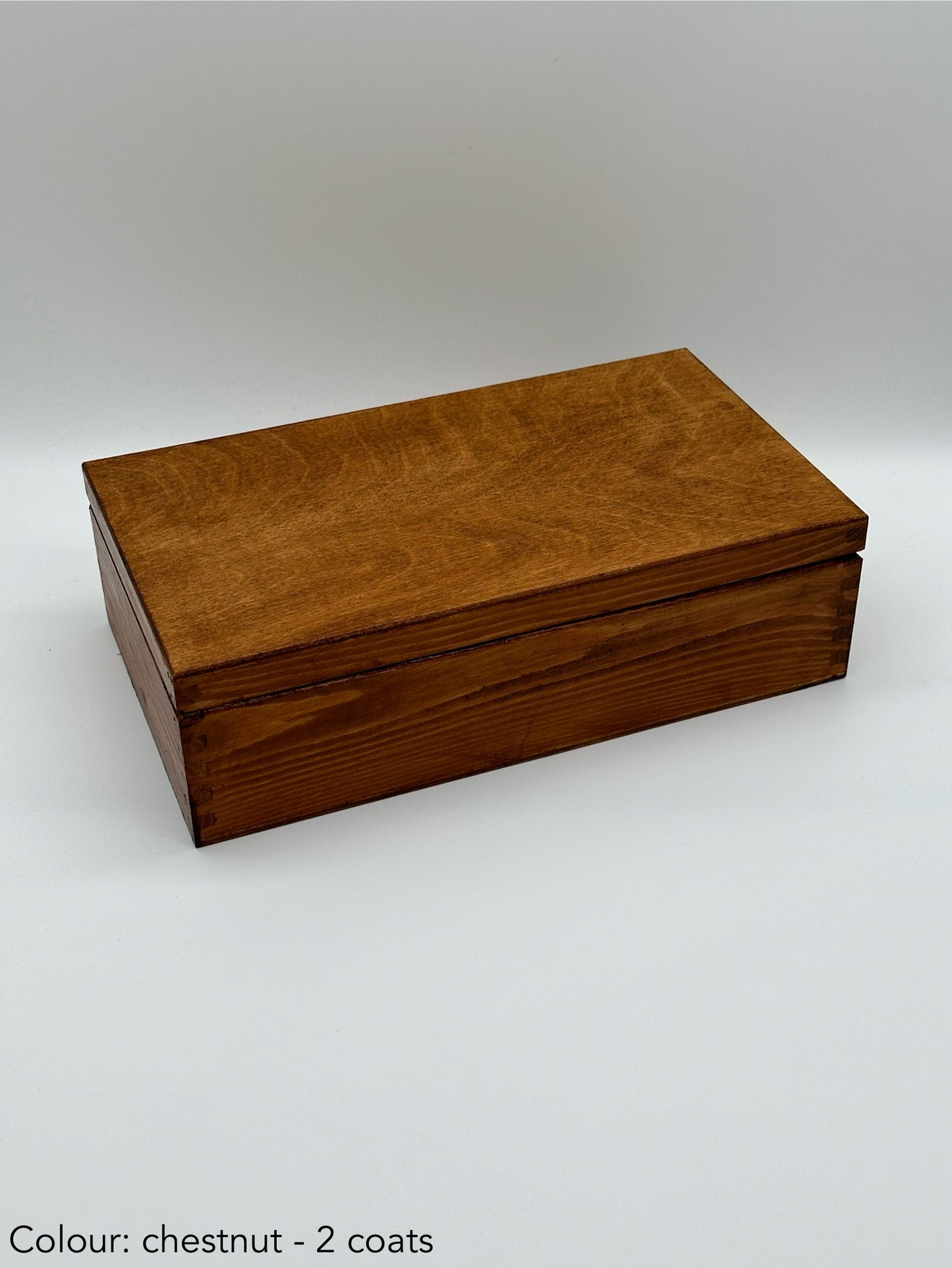 Painted Tea Box 8 Compartments Chestnut