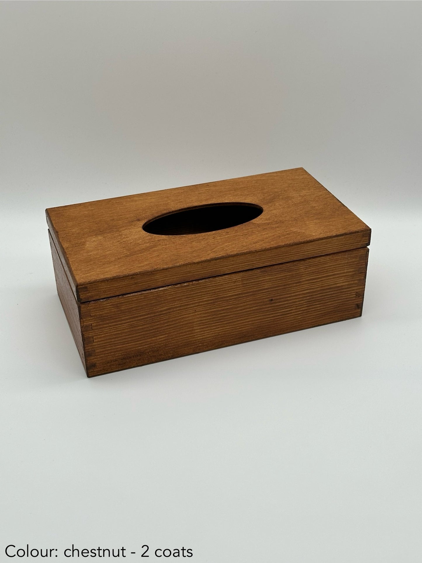 Painted hinged tissue box - chestnut