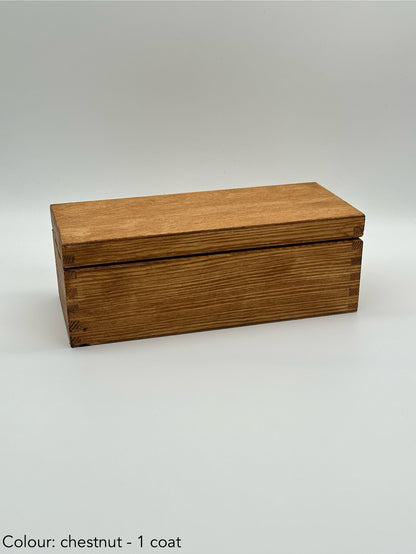 Painted Tea Box 3 Compartments Chestnut