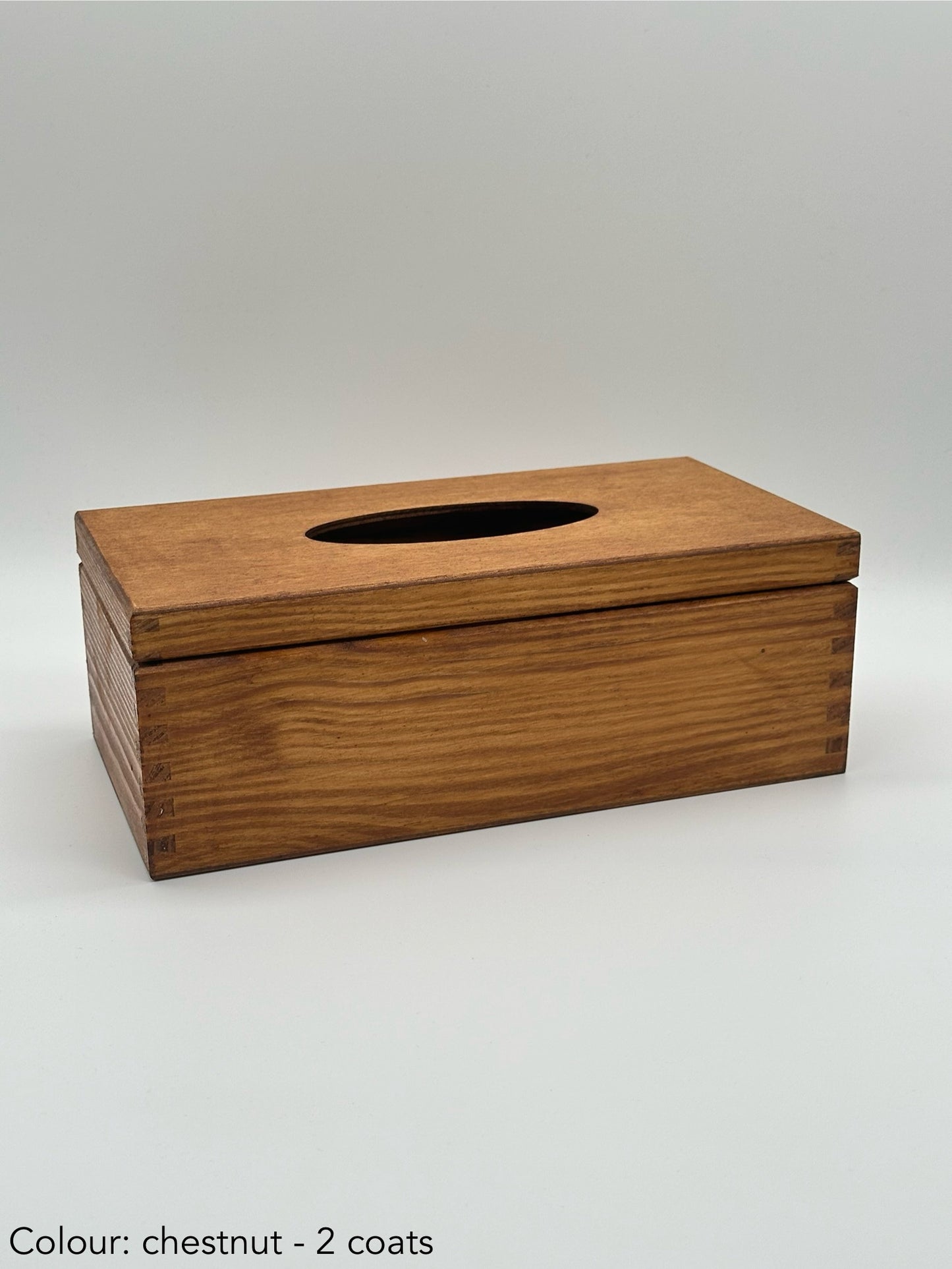 Painted hinged tissue box - chestnut