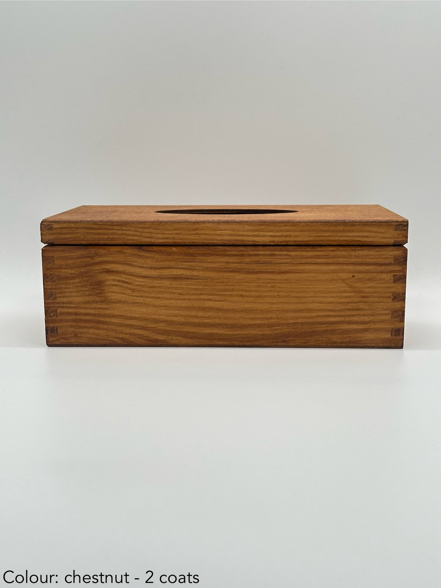 Painted hinged tissue box - chestnut
