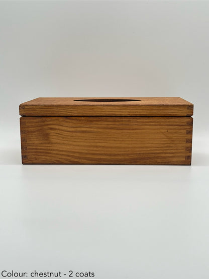 Painted hinged tissue box - chestnut
