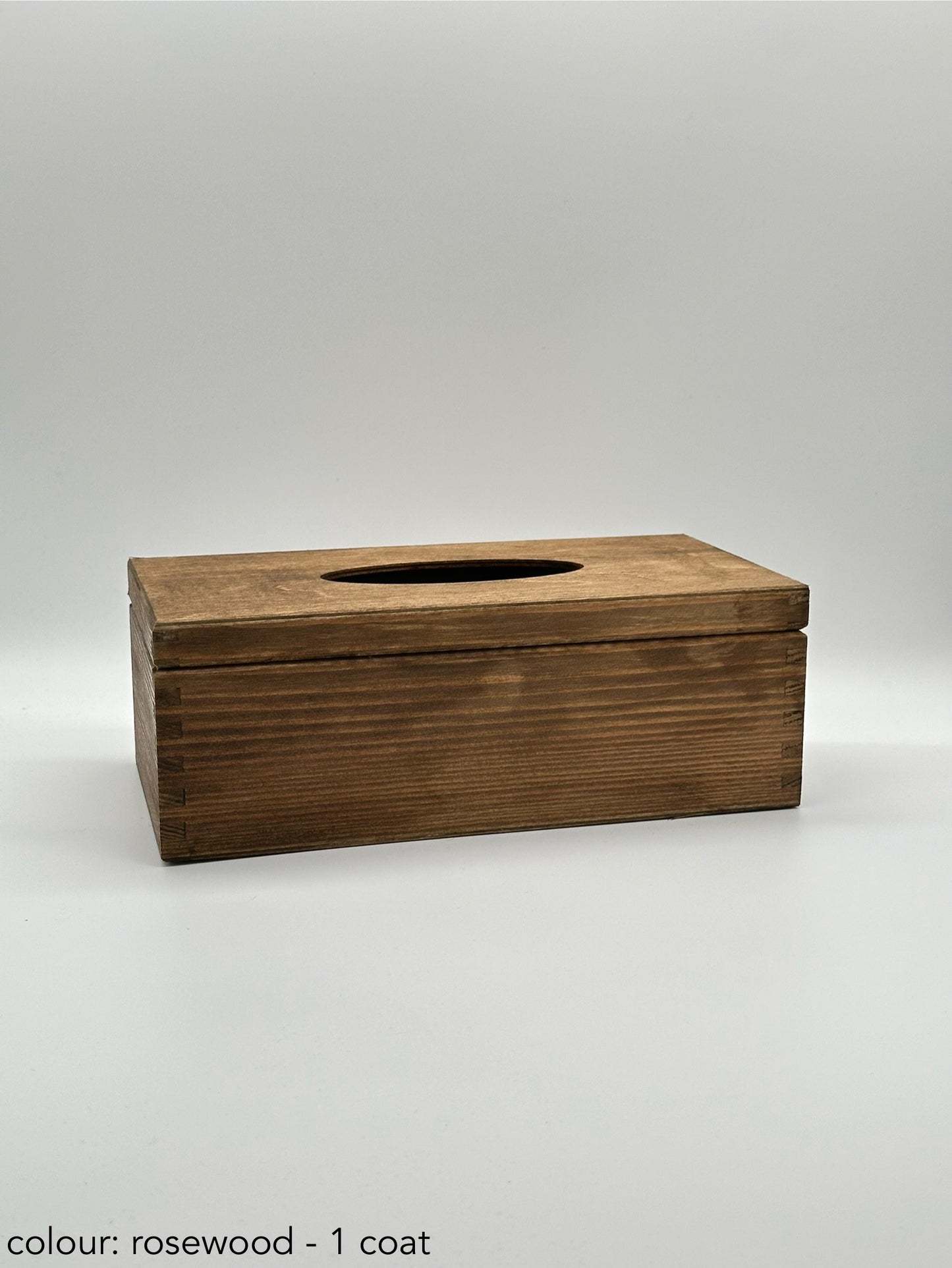 Painted hinged tissue box - rosewood