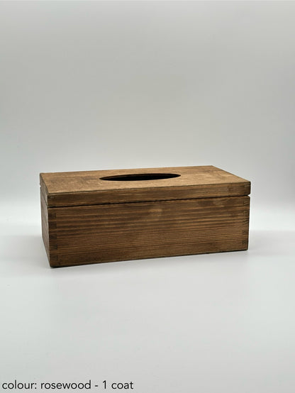 Painted hinged tissue box - rosewood
