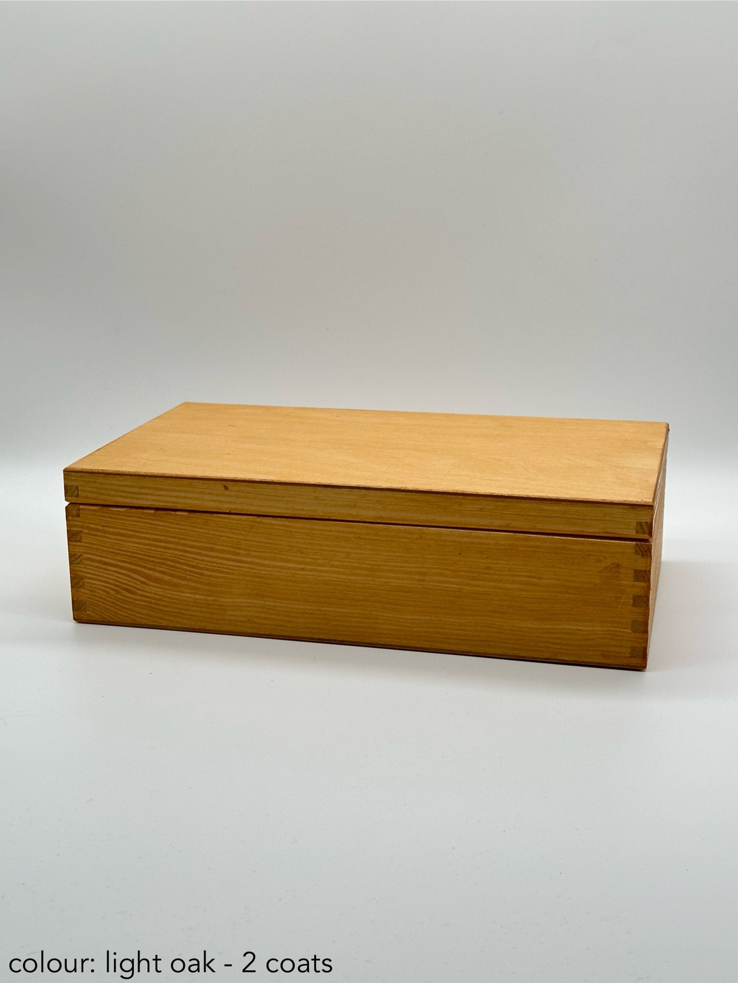 Painted Tea Box 8 Compartments Light Oak