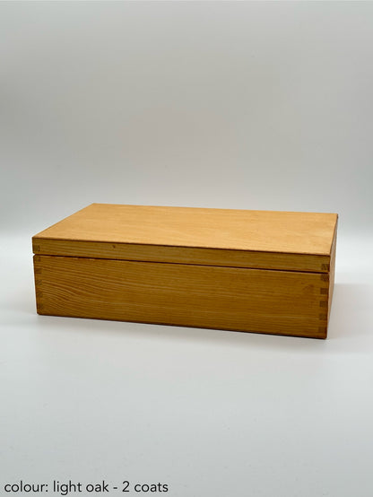 Painted Tea Box 8 Compartments Light Oak