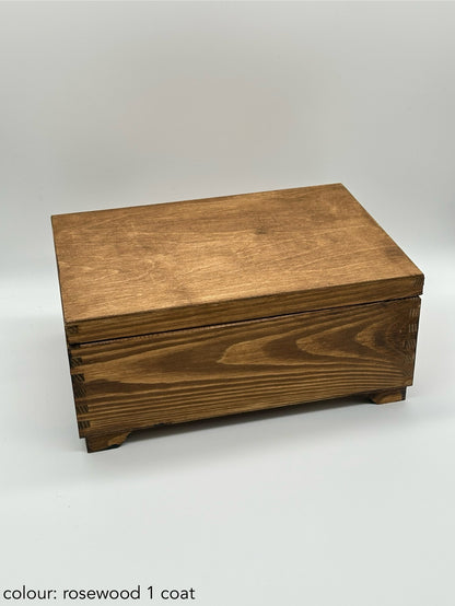 Personalised Wooden Keepsake Box – Anniversary / Wedding Day – Large Rectangular