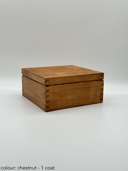 Painted Tea Box 4 Compartments Chestnut