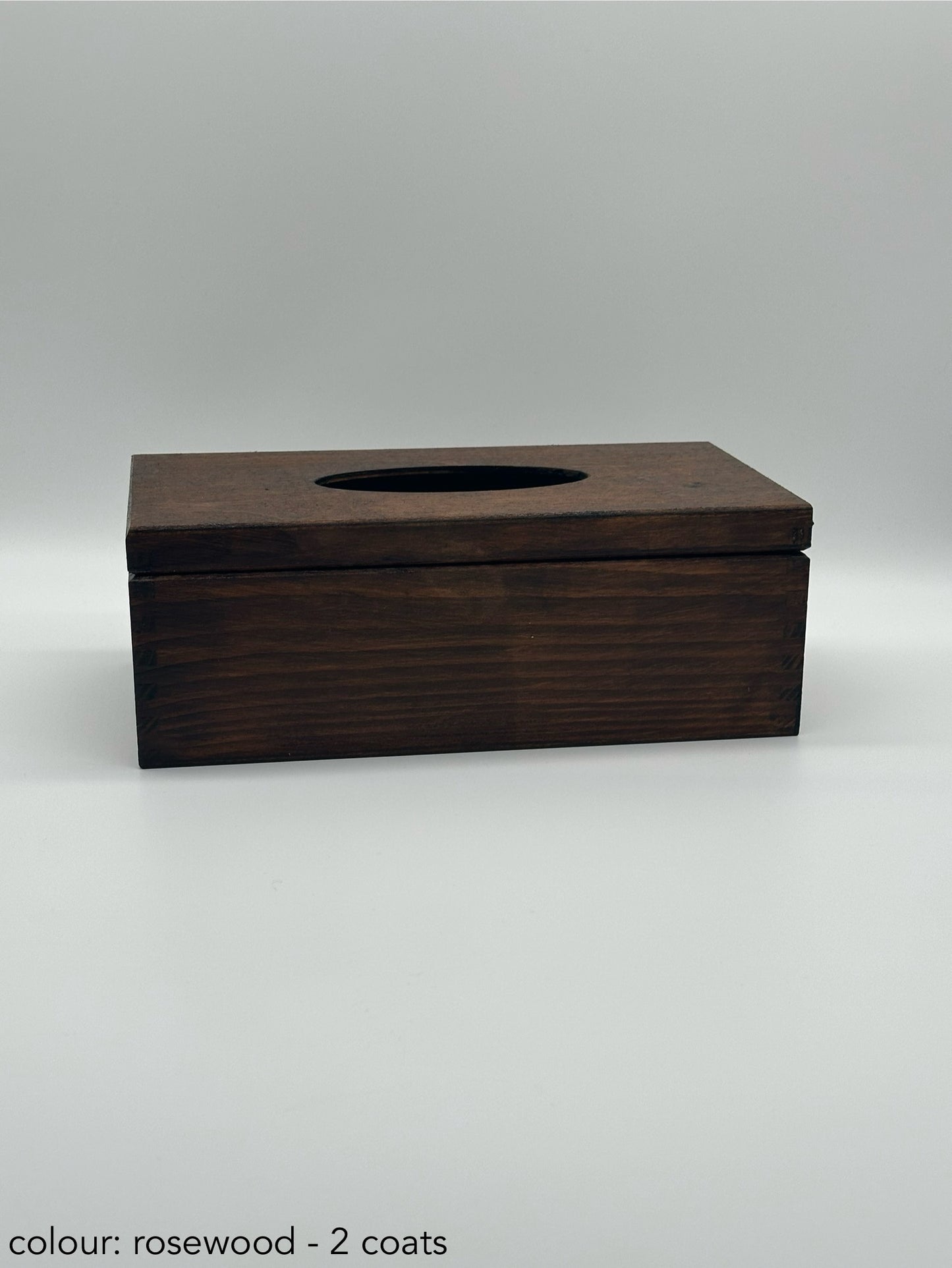 Painted hinged tissue box - rosewood