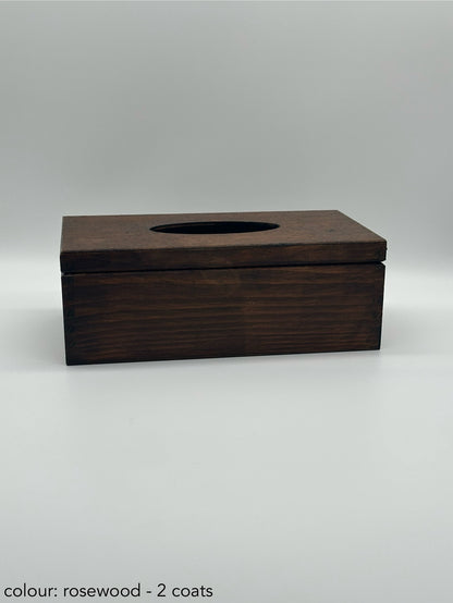 Painted hinged tissue box - rosewood