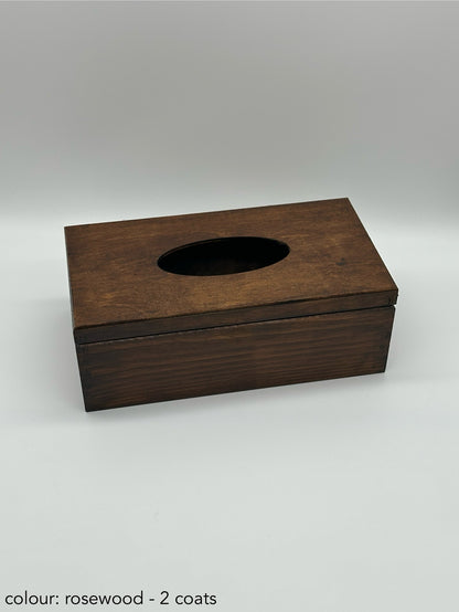 Painted hinged tissue box - rosewood