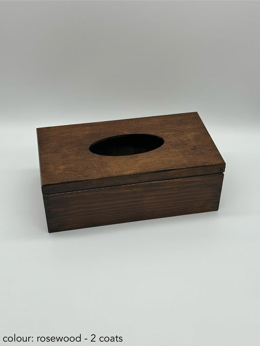 Painted Hinged Rectangular Tissue Box Rosewood