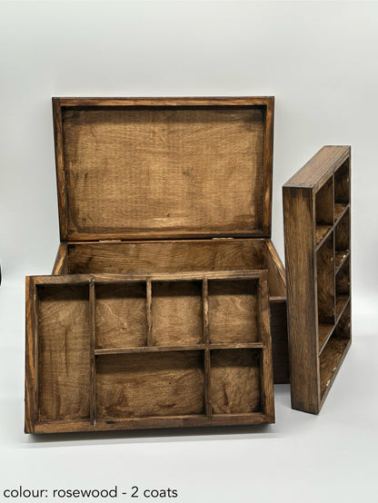 Painted Wooden Jewellery Box – Rosewood – Plain Compartments