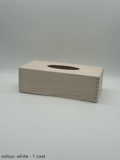 Painted sliding lid tissue box - different colours