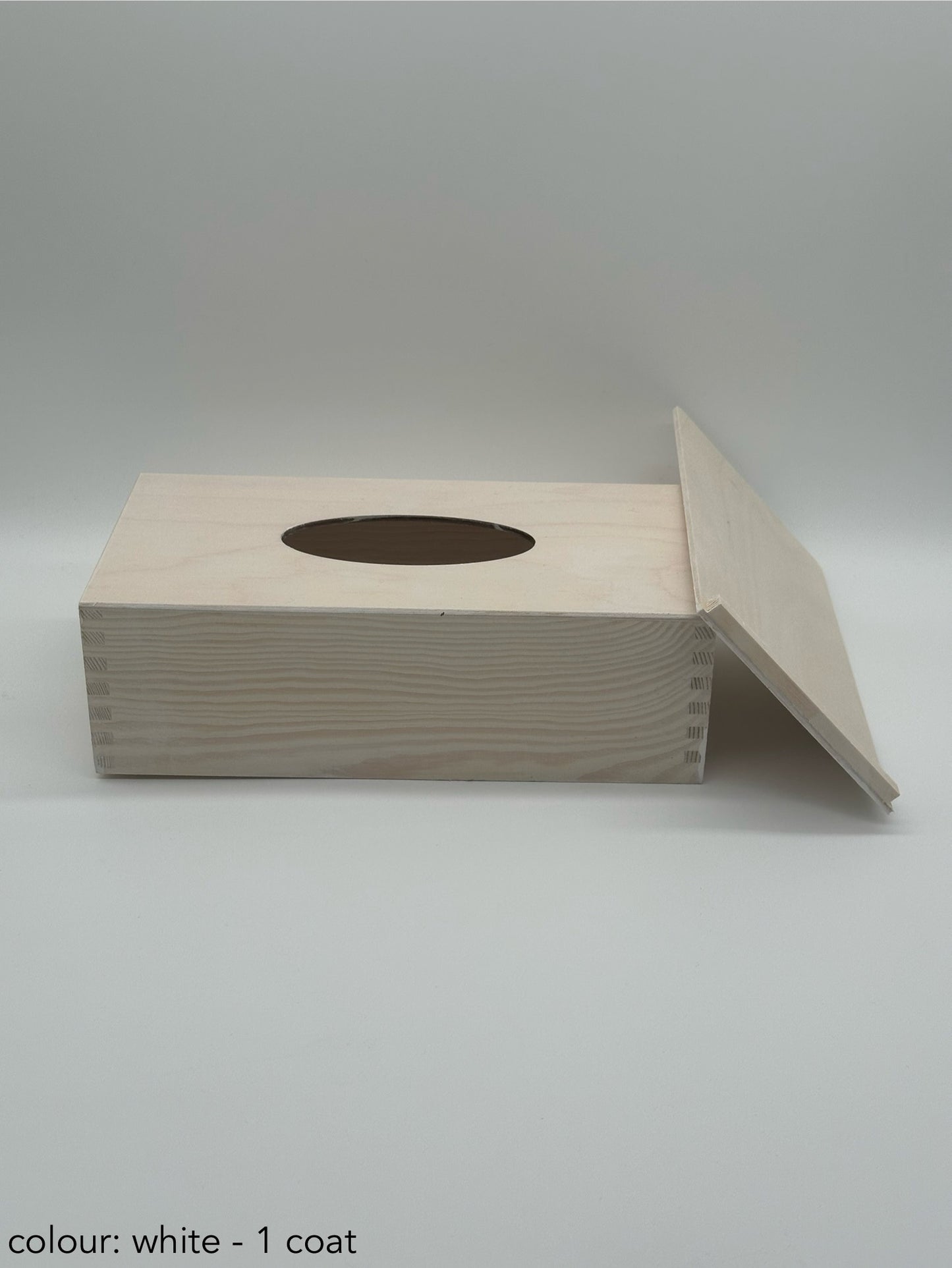 Personalised Painted Tissue Box – Slide Lid – White