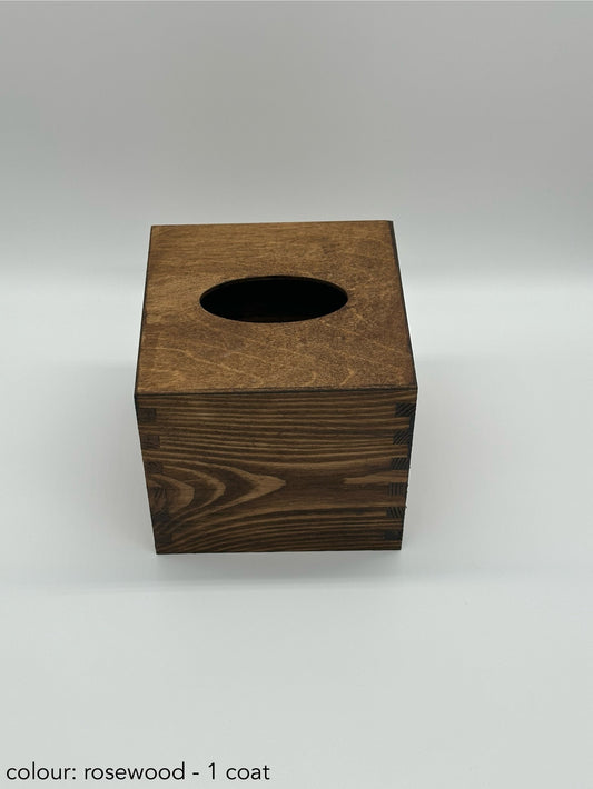 Painted Square Tissue Box Rosewood