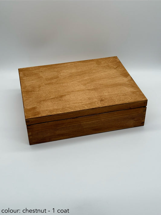 Painted Tea Box 12 Compartments Chestnut