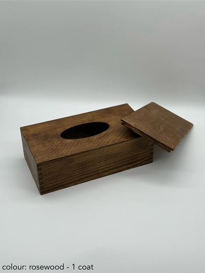 Painted sliding lid tissue box - different colours