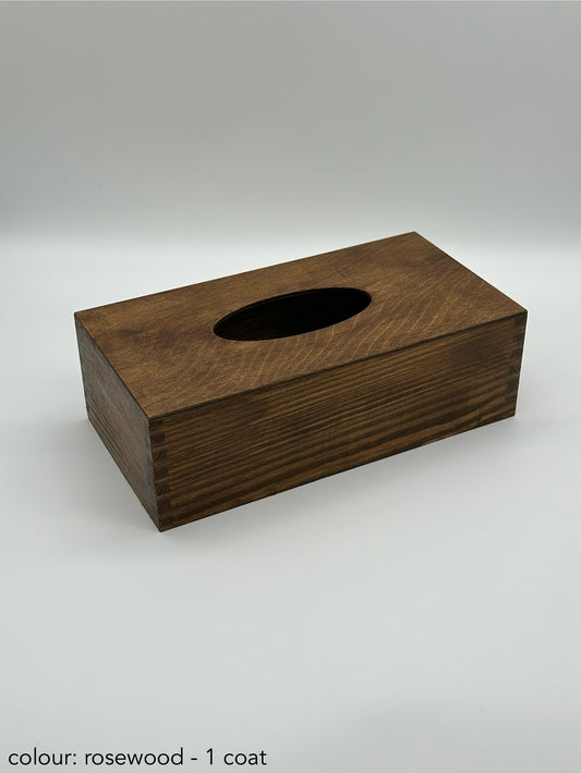 Painted Sliding Lid Rectangular Tissue Box Rosewood