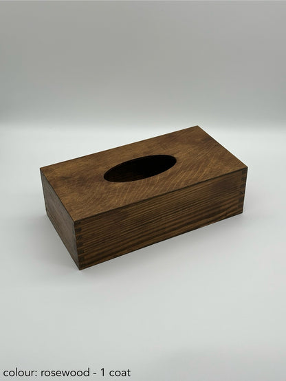 Painted sliding lid tissue box - different colours
