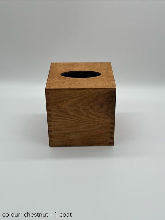 Painted Square Tissue Box Chestnut