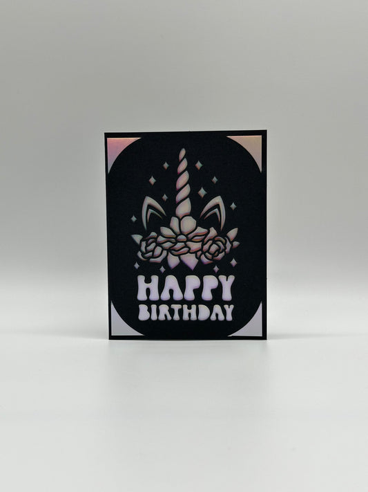 Happy Birthday Card – Personalised – Flower & Candle Motif