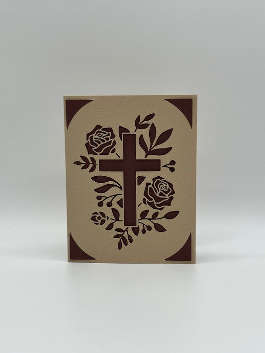 Christening Card – Personalised Religious Cross Design