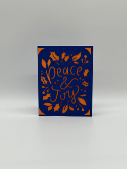 Peace and Joy – Christmas Card with Unique Festive Motif & Inserts
