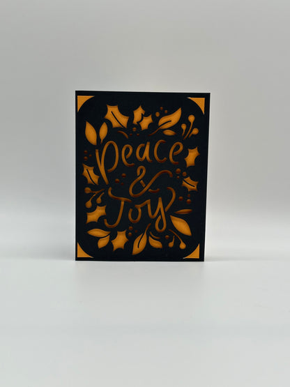 Peace and Joy – Christmas Card with Unique Festive Motif & Inserts