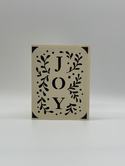 Personalised Christmas Card – Joy Design – 4 Insert Colours