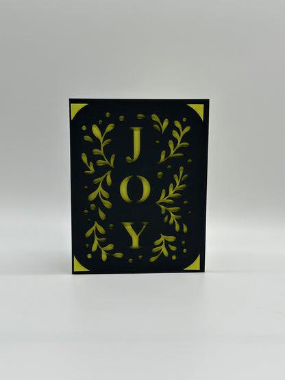 Personalised Christmas Card – Joy Design – 4 Insert Colours