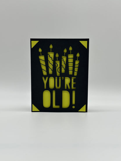 You Are Old – Funny Birthday Card with Insert Options