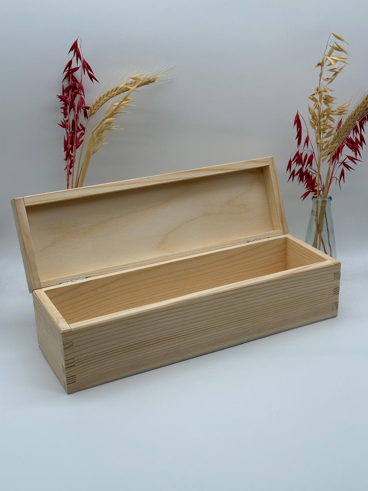 Plain Wooden Wine Box Hinged