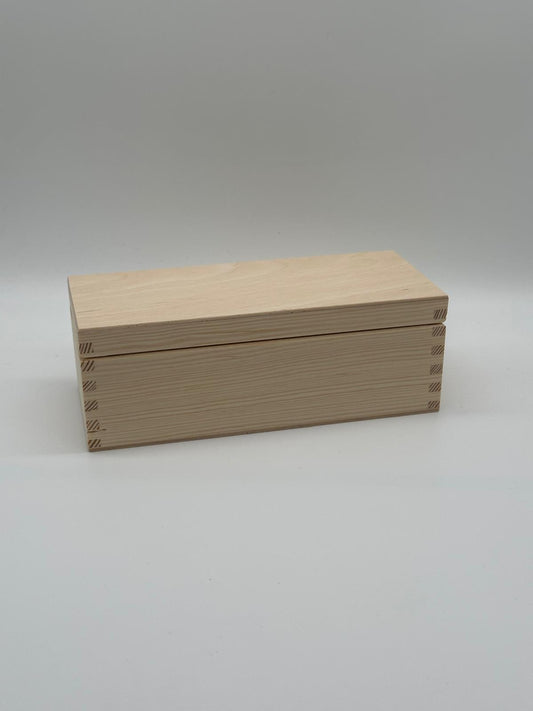 Plain 3 Compartment Wooden Tea Box