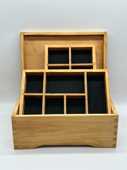Painted jewellery box with felt - light oak